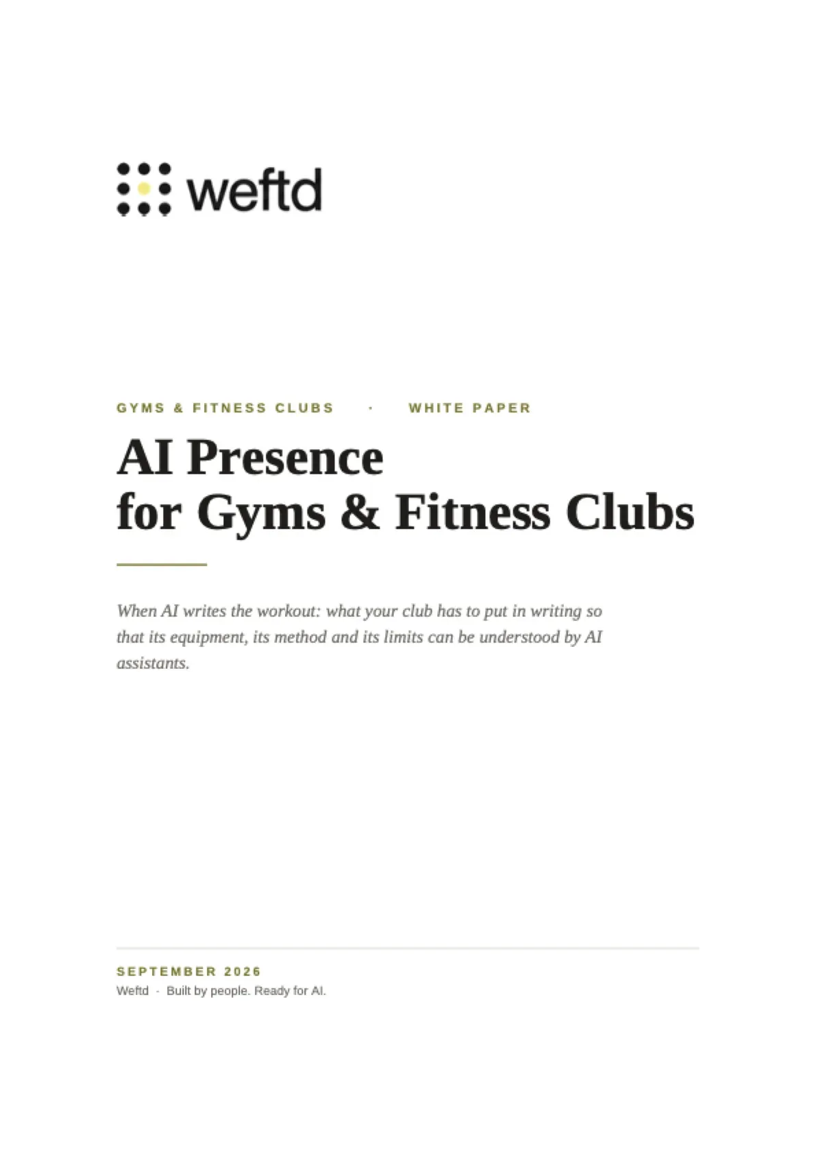 Cover of the Weftd whitepaper "When the assistant writes the program."