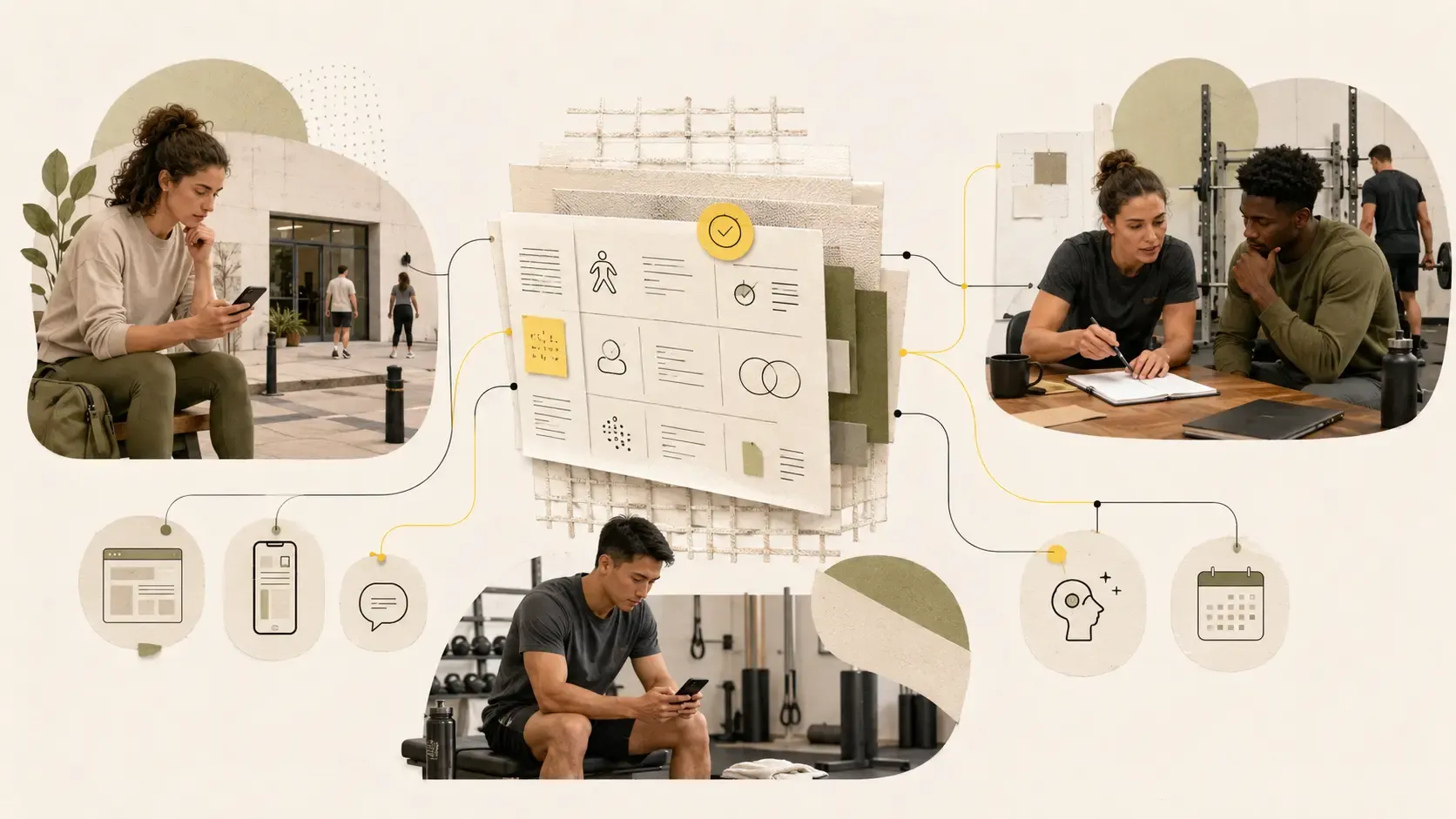 A validated knowledge base connects the website, the public page, the team, members, and authorized assistants.